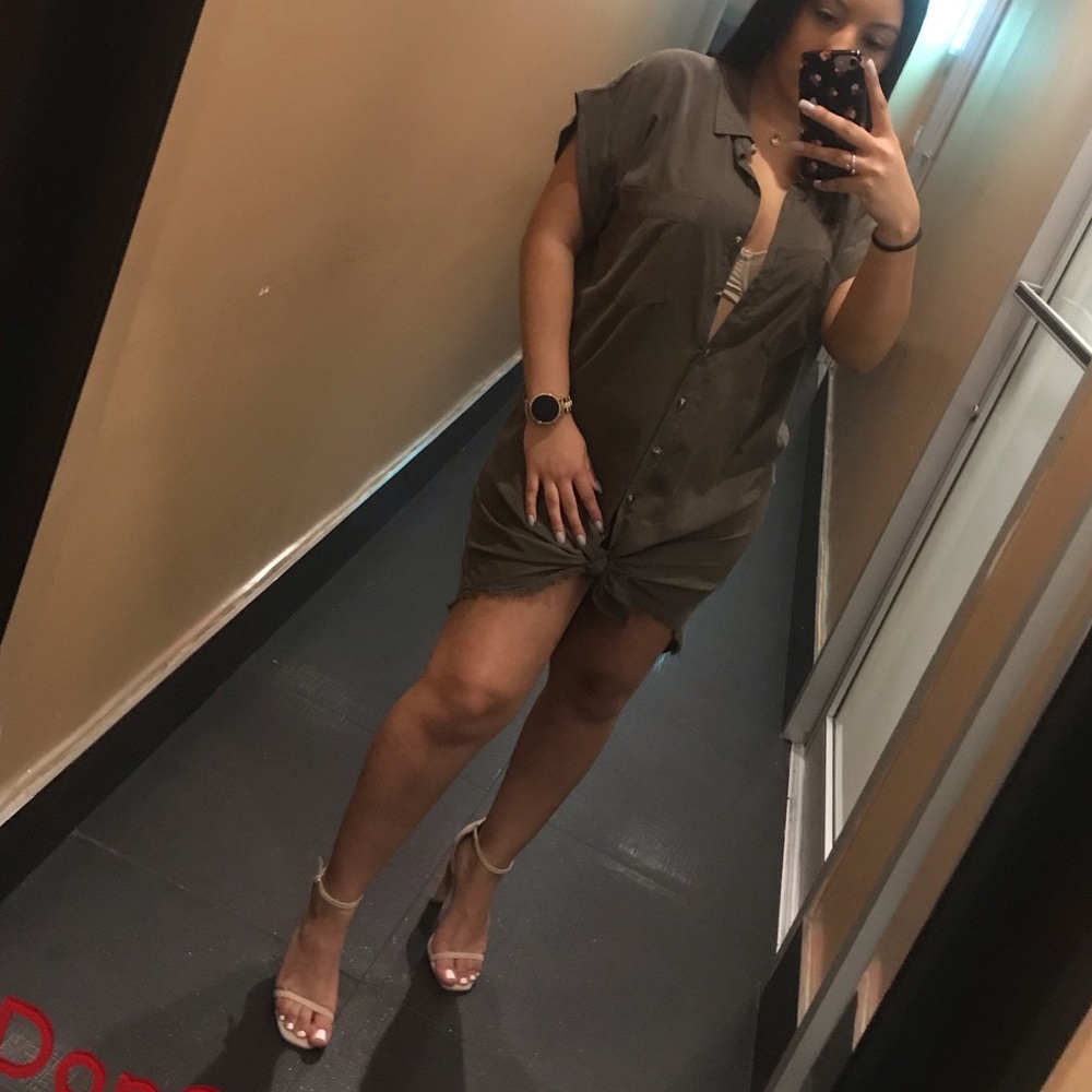 Olive green oversized dress